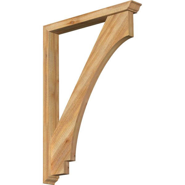 Ekena Millwork Imperial Traditional Rough Sawn Bracket w/ Offset Brace, Western Red Cedar, 4"W x 30"D x 42"H BKT0402X30X42IMP01RWR - main